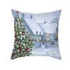 Winter Snow Scene Santa Claus Santa Snowman Luhua Ring Car Christmas Tree Bedroom Living Room Sofa Restaurant Seat Pillow Sleeve