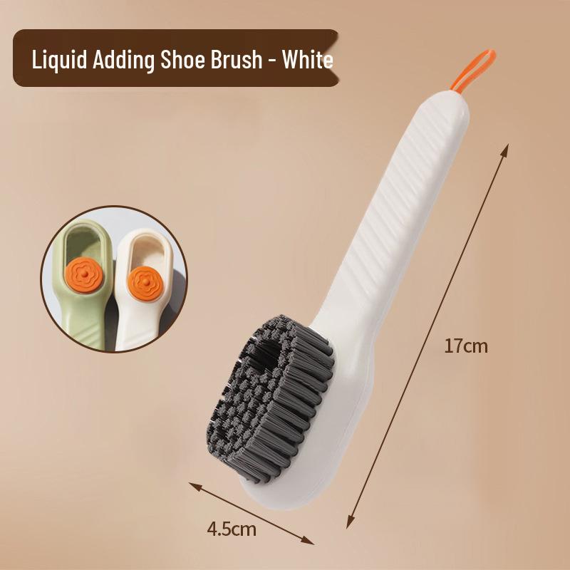 Multifunctional Liquid Dispensing Shoe and Clothes Brush - Gentle On Shoes, Press-Type Design for Easy Cleaning