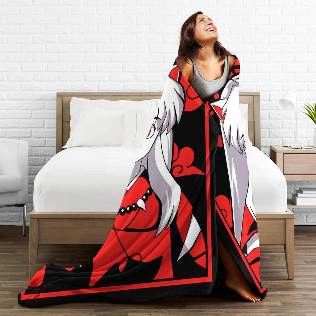 Fox Samurai Japanese Anime Coral Fleece Plush Throw Blanket Inuyashas Blanket for Bed Couch Ultra-Soft Quilt,
