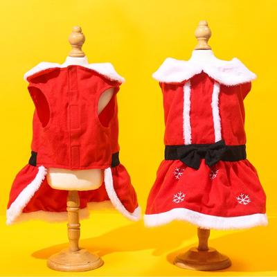 Polyester Dog Christmas Dress - Festive Pet Costume for Holiday Parties Christmas Clothes Christmas Skirts
