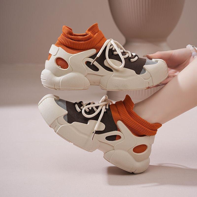 Casual sneakers women's 22 summer new daddy shoes flying knitted shoes new sports