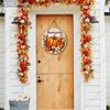 Happy Thanksgiving Pumpkin Round Wooden Hanging Sign, Autumn Door Wall Decor