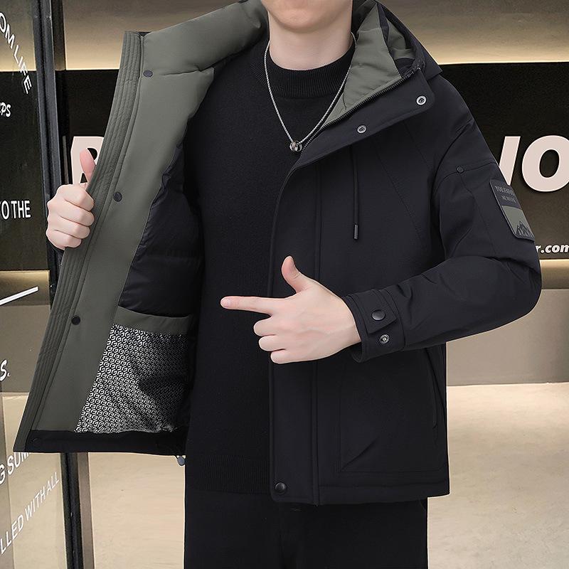 Men's 2025 Stylish Hooded Down Jacket: Warm, Handsome, and High-Quality for Autumn/Winter