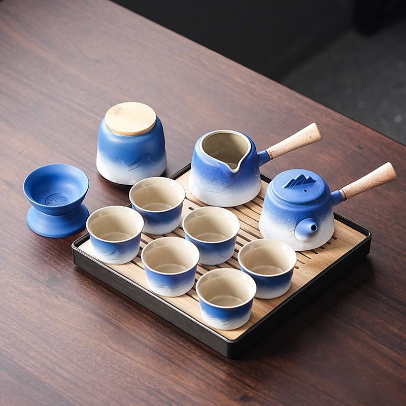 Office tea business gifts gradual change kung fu tea set portable travel tea set household light luxury ceramics