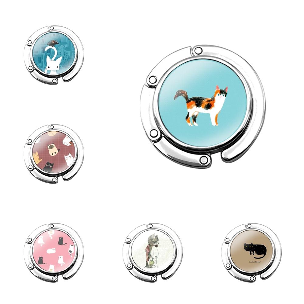 

Милый декор, креативный забавный мультяшный милый кот, новый складной кошелек, крючок для женского стола, сумка для хранения, складной декоративный стол