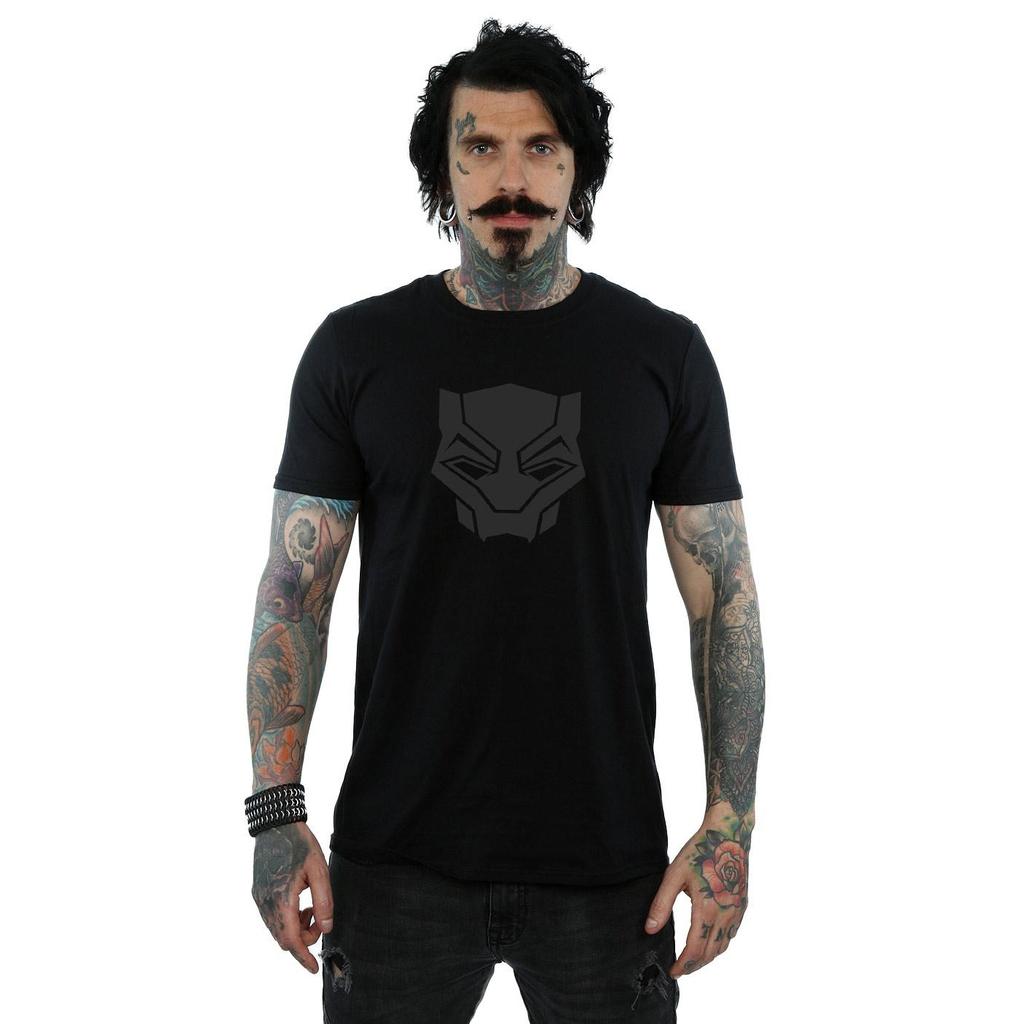 Marvel Mens Black Panther Black On Black T-Shirt