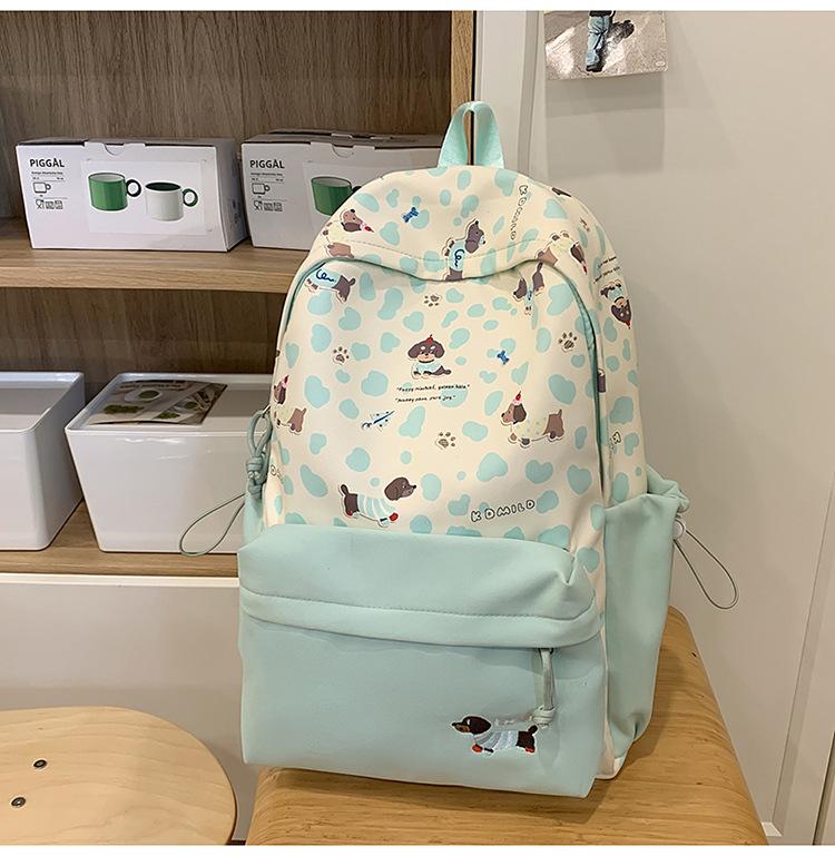 Schoolbag College style backpack Middle and high school trend Leopard print schoolbag Outdoor travel Girl backpack Contrasting color versatile travel 