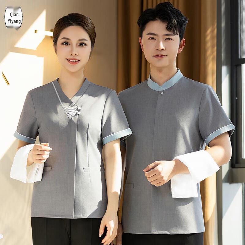 Summer Short Sleeve Cleaning Work Uniform Top L