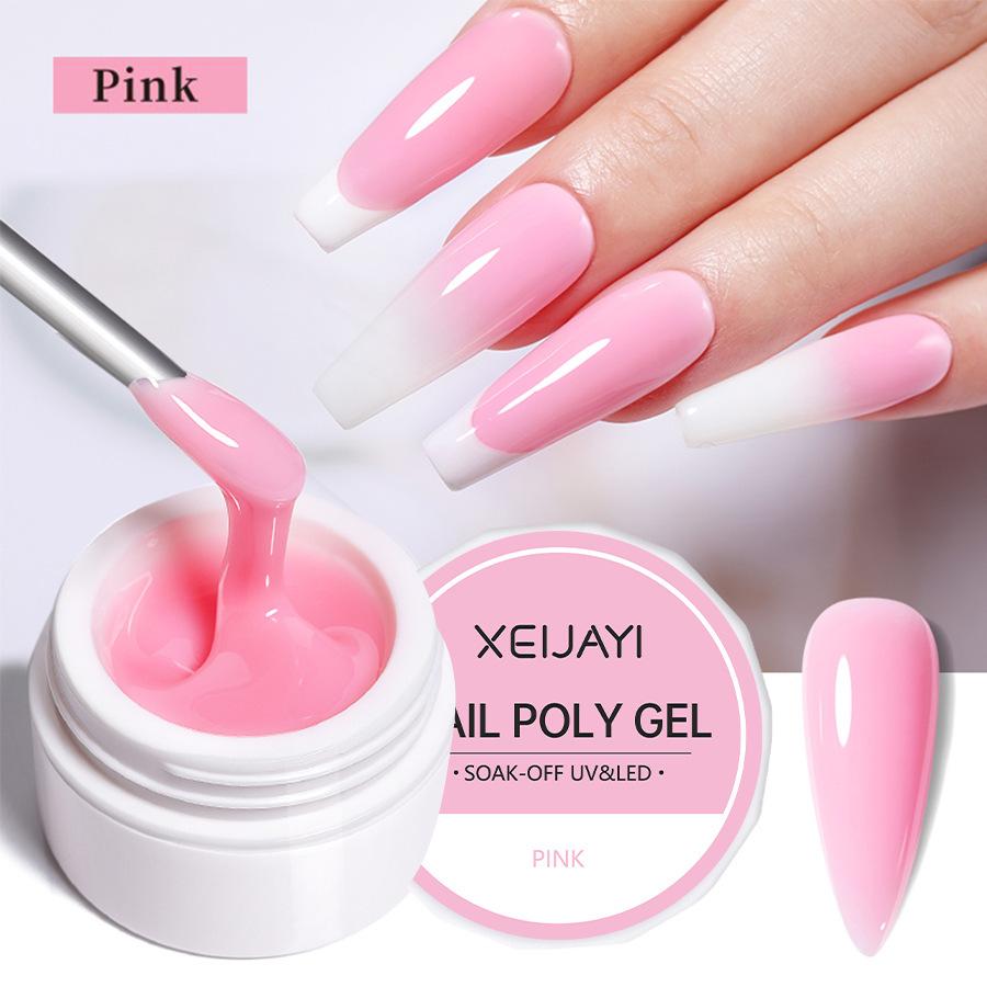 UV/LED Gel na prodlužování nehtů Křišťálový fototerapeutický gel Modelovací Rychle vytvrzující Pevný gel DIY Salon Nástroj pro nail art