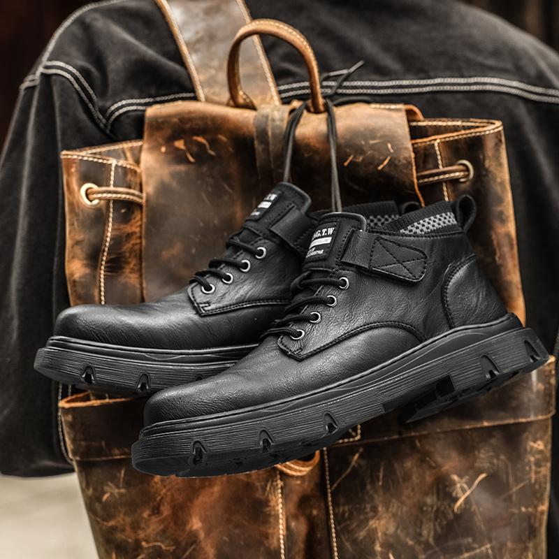 Herren Business Schuhe Atmungsaktiv Bequem Outdoor Arbeitsschuhe Trendige Freizeit Designer Schnürschuhe Plateau Wanderstiefel