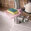 Sponge holder for faucet, pink vented sink organizer