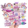 28 PCS Cute Hair Clips Fashion Girls Hair Accessories Flower Fruit Colorful Rainbow Candy Dessert Lovely Animal Barrettes Set Non-slip Metal Snap