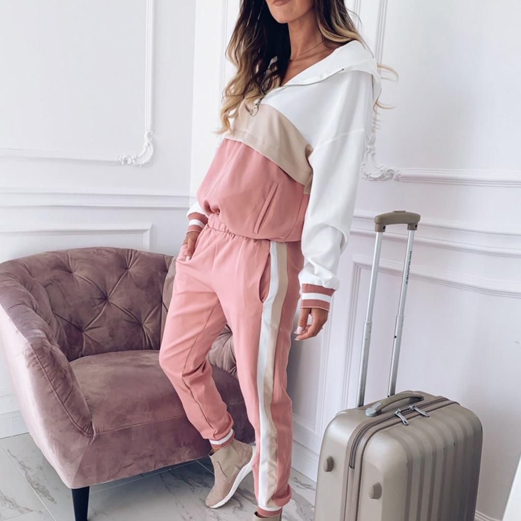 Women Tracksuit Sweatshirt Pants Sets Sport Long Sleeve Wear Casual Suit Sets