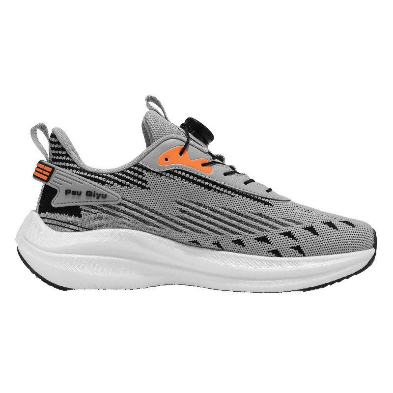 Rotary Buckle Men'S Shoes Trendy Fashion Mesh Shoes Comfortable Soft-Soled Running Shoes Fly-Woven Platform Casual Sports Shoes