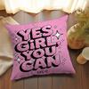1PC Feminist Fashion Art Pink Girl Power Cushion Cover Polyester Sofa Cushions Decorative Pillows Home Decoration Pillowcover
