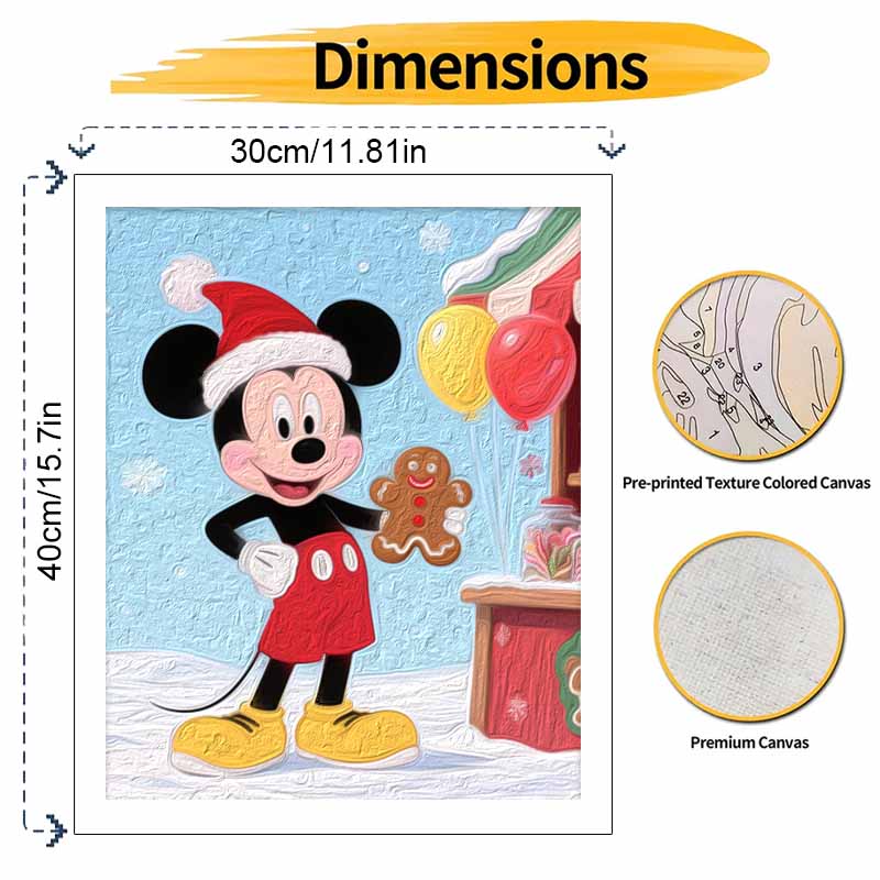 Disney Christmas Mickey Digital Oil Painting Art Kit Handmade Diy Home Decorations
