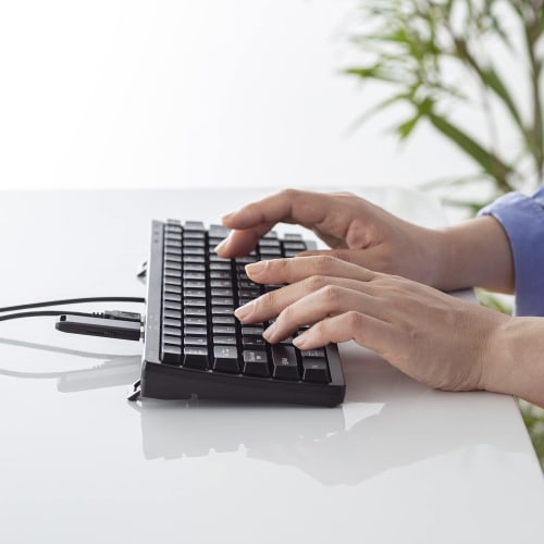 Sanwa Supply Compact keyboard with USB hub SKB-KG3UH3BK Black