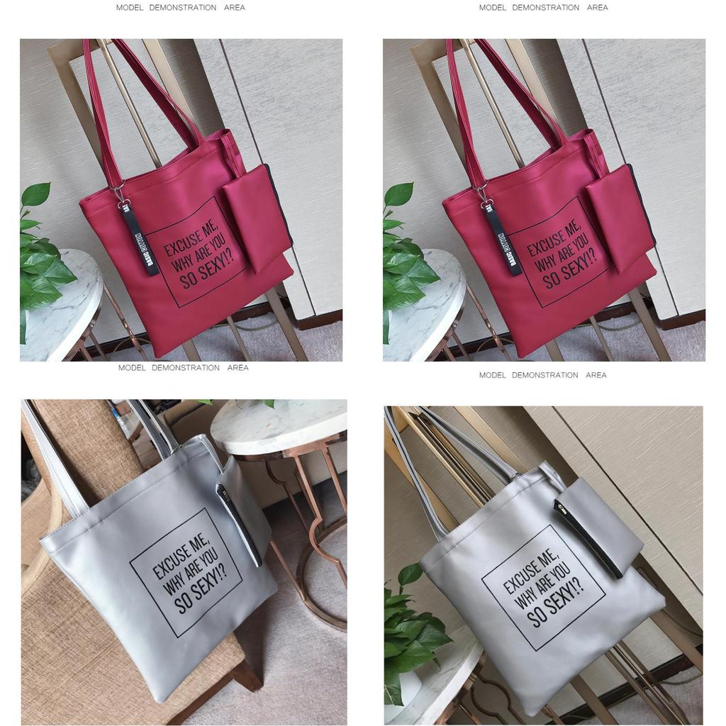 Large Pu Leather Fashion Shoulder Bag With Letter Design For Daily Commute