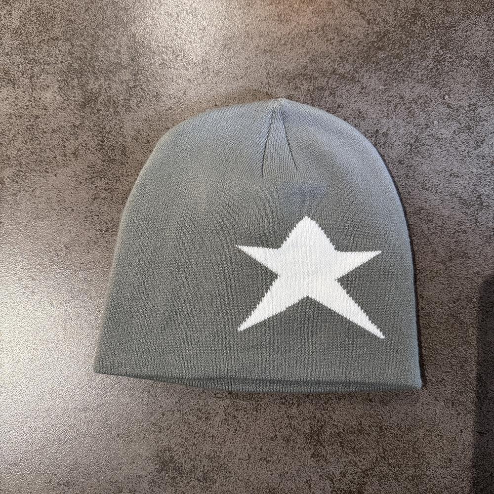 Winter Autumn Warm Knitted Beanies Women Men Y2K Star Pattern Hip Hop Hat Outdoor Cycling Warm Pullover Hat Cold Hat Streetwear