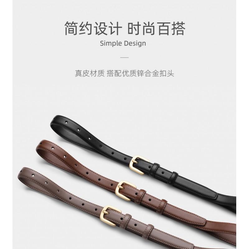 Womens Fashion Leather Belt Slim Decorative Waistband Suits Jeans Business