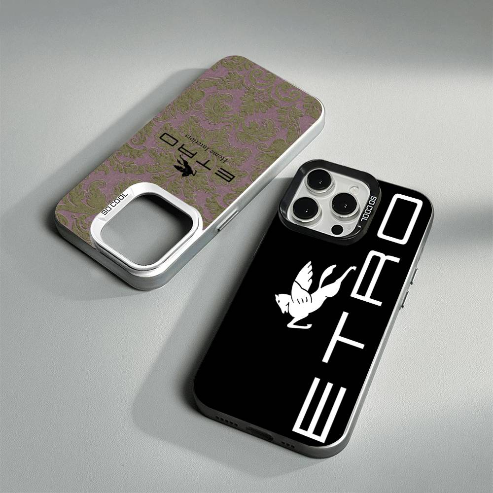 Luxuxy E-ETRO Logo Colorful Phone Case For IPhone 17 16 15 14 13 12 11 Pro Max Plus Matte Cover