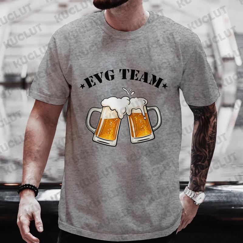Französische Herren Groom Squad Evg Team Trauzeuge T-Shirt Mode Bier Grafik Y2k Tops Single Abschied Hochzeit Junggesellenabschied Hirschparty T-Shirts