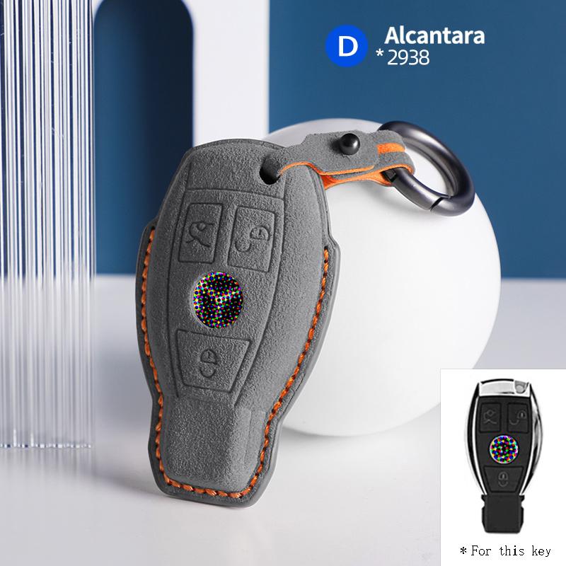 New suede car key case cover protector shell For Mercedes Benz A B C E Class GLS GLA GLK GLC CLS CLA AMG W204 W205 W212 W463