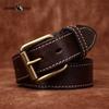 Genuine Bison Leather Shrinkage Vintage Rough Grain Belt Men's High Quality Cowhide Tree Grain Belt
