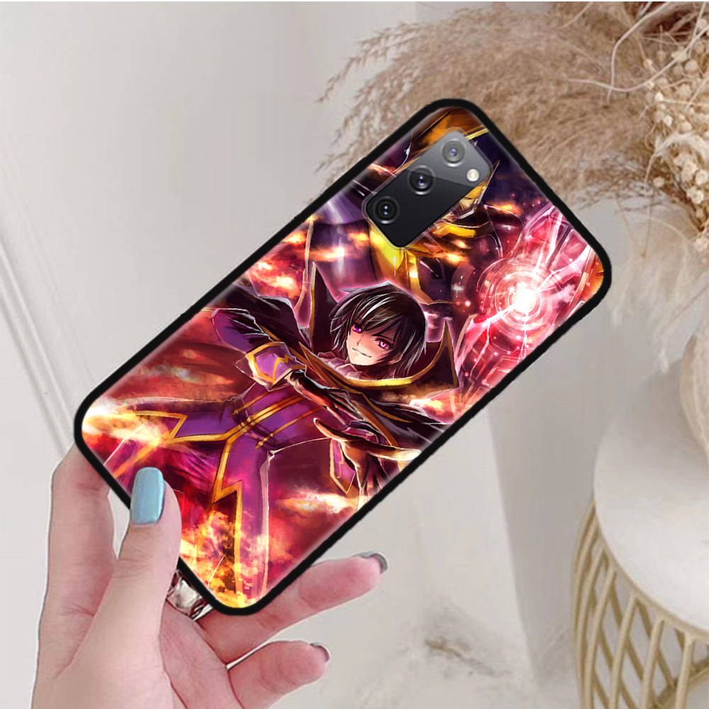 Black Case for Samsung Note 20 Lite S24 Ultra S23 A03 A05 A06 A11 A71 A15 A16 A13 A24 A25 A33 A52 A53 A50 M55 M35 Plus W-60 Code Geass