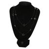 Fashion Layered Long Necklace Heart Pendant Zinc Alloy Double Layer Necklace for Women Girls