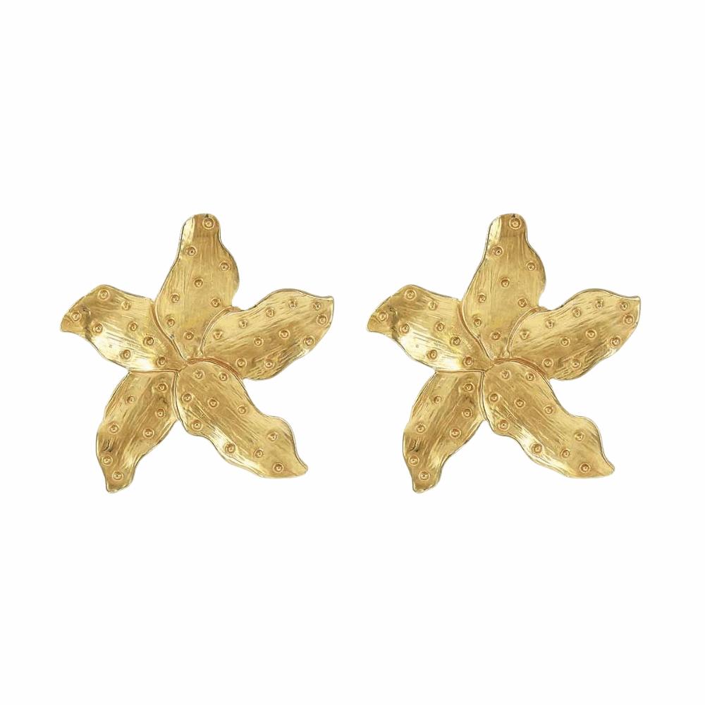 Temperament Enamel Earrings Fairy Ear Studs Jewelry Large Flower Earrings Bride