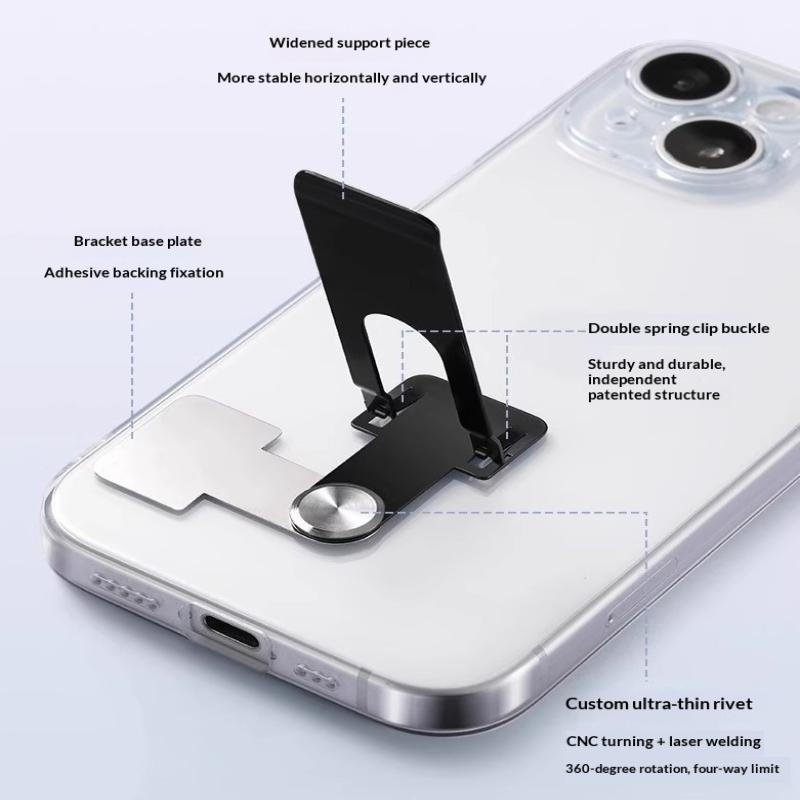 Premium Ultra-tynd Mobiltelefonholder 360° Roterende Universel Tablet-holder Selvklæbende Foldbar Telefonstøtte Bord