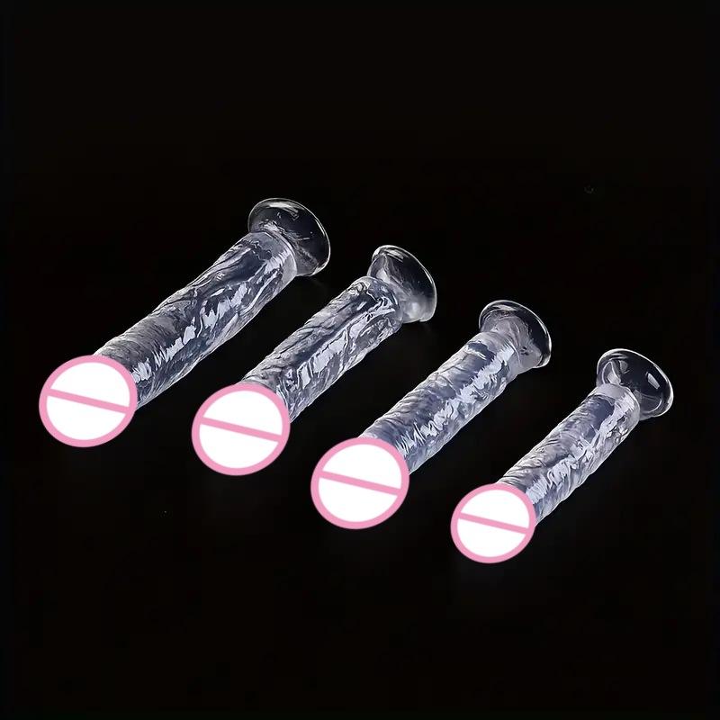 Large Egg-Free Penis Transparent Jelly Crystal Simulation Small and Medium Wear Adult Female Masturbation Stick Dildo