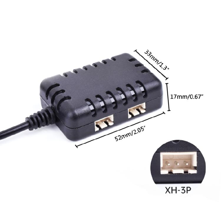 2 in1 1000Mah x 2 7.4V Li-ion Lithium Battery Charger USB Charger XH-3P Plug