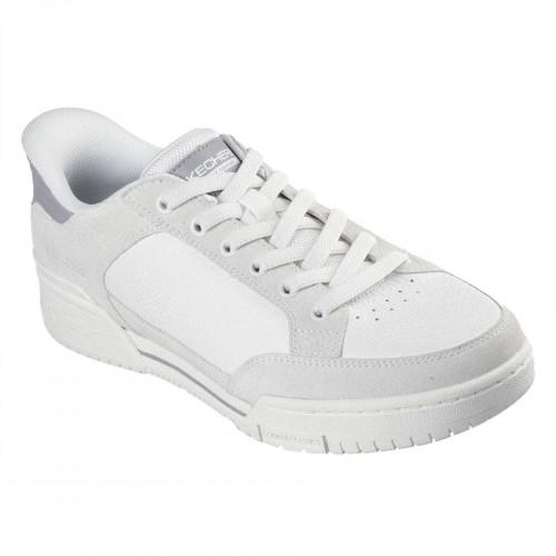 Skechers Mens Leather Flat Trainers