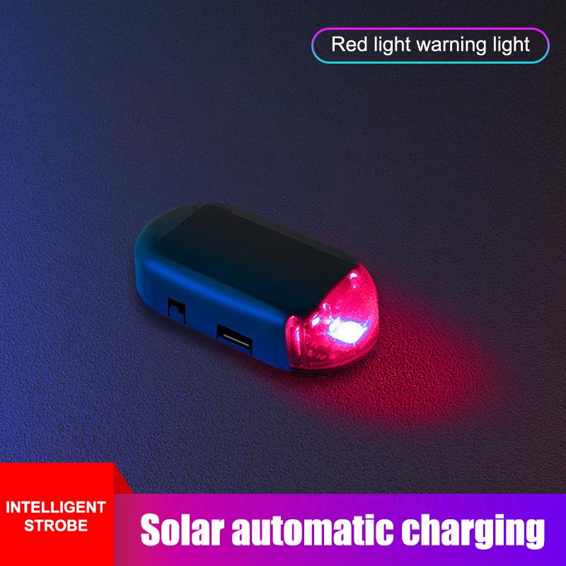 Автомобильная солнечная батарея, сигнальная лампа, стробоскоп, светодиодная поддельная лампа безопасности, мигающая фиктивная сигнальная лампа для автомобилей и мотоциклов