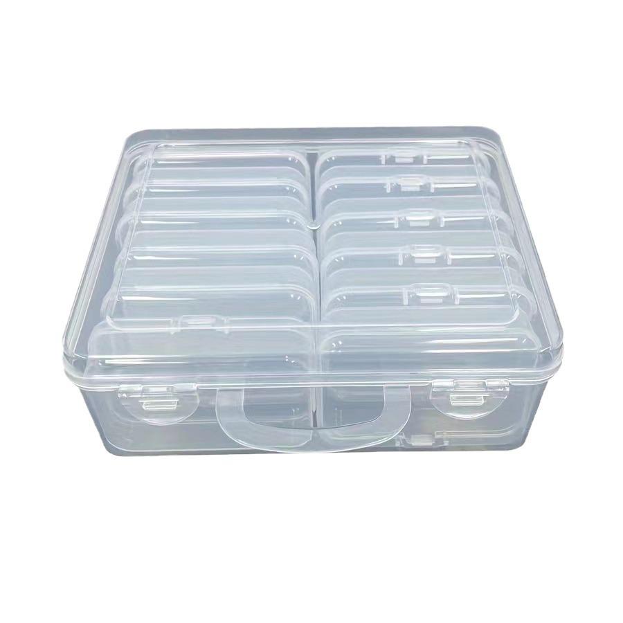 Large-Capacity Transparent Plastic Jewelry Box with Lid - 12 and 15 Grids
