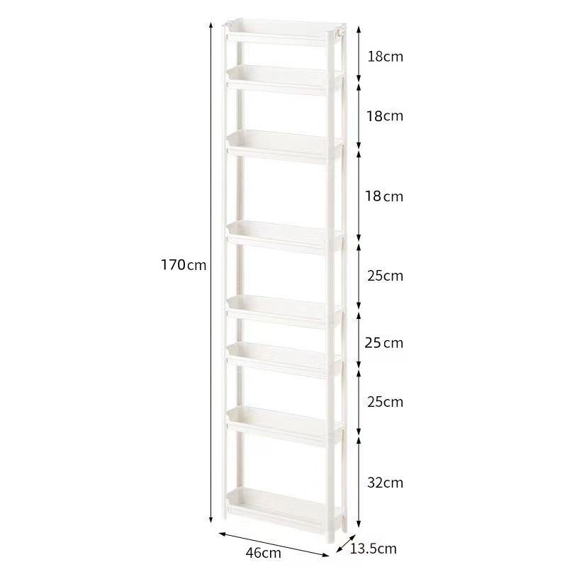 Slim Behind-Door Storage Trolley: Multi-Layer Shelf for Bathroom & Toilet.