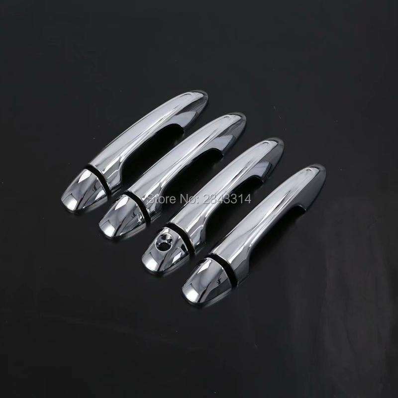 For Toyota Fortuner SW4 AN150 AN160 2015- Carbon Fiber Door Handle Cover Overlay Panel Frame Chrome Car Styling Accessories