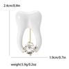 Enamel Teeth Pin for Women Unisex Rhinestone Cartoon Tooth Brooch Event Party Backpack Decoration Clothes Accessories