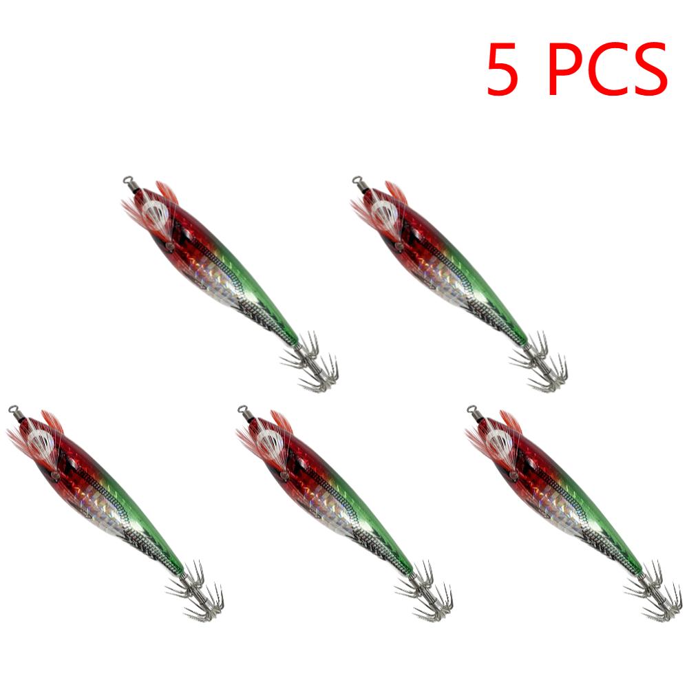 10-1PCS Bionic Shrimp Fishing Lures Horizontal Luminous Squid Jig Hook Sea Fishing Accessories Artificial Bait 9CM Octopus Lure