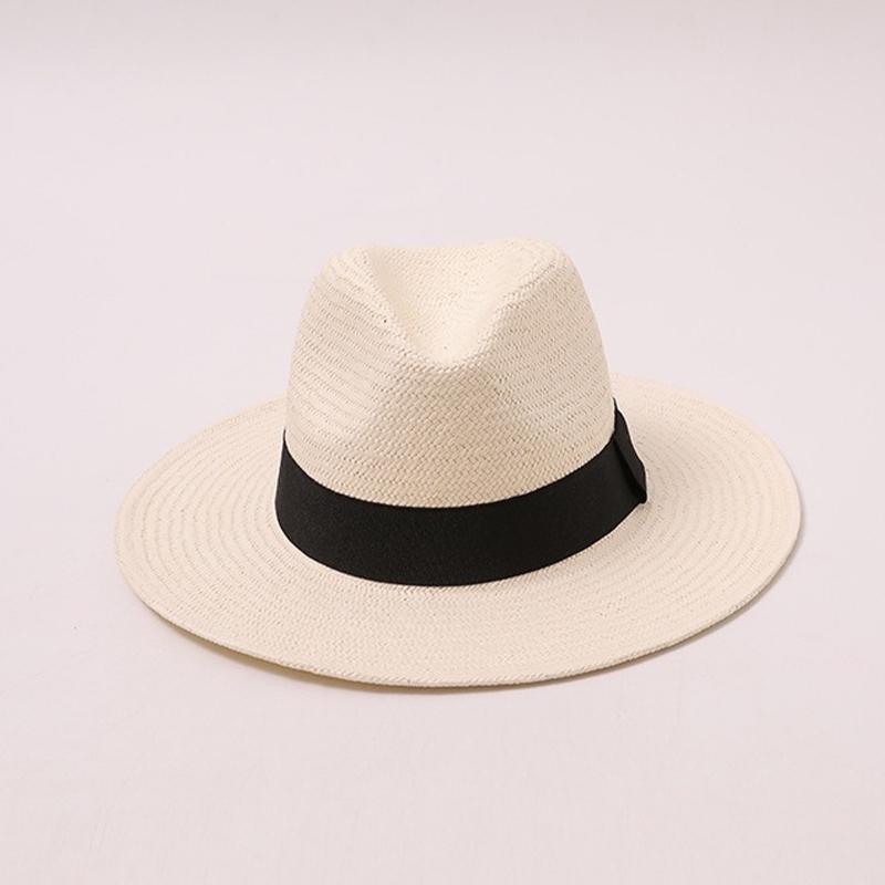 Classic Unisex Straw Sun Hat Wide Brim Summer Fedora for Holiday & Cruise Elegant Woven Beach Hat Outdoor Cap Sun Protection