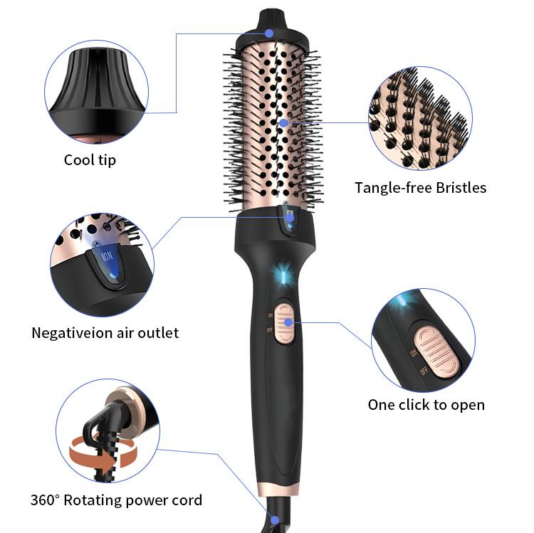 Electric 1.5 Inch Ceramic Coated Negative Ion Volumized Infrared Heated Hair Curling Automatic Rotating Airflow Curling Iron