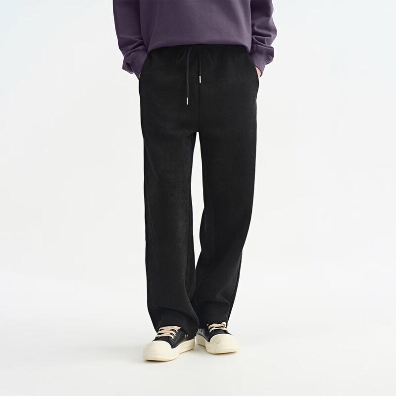 CHINISM Men s Faux Wool Knit Straight-Leg Casual Trousers M