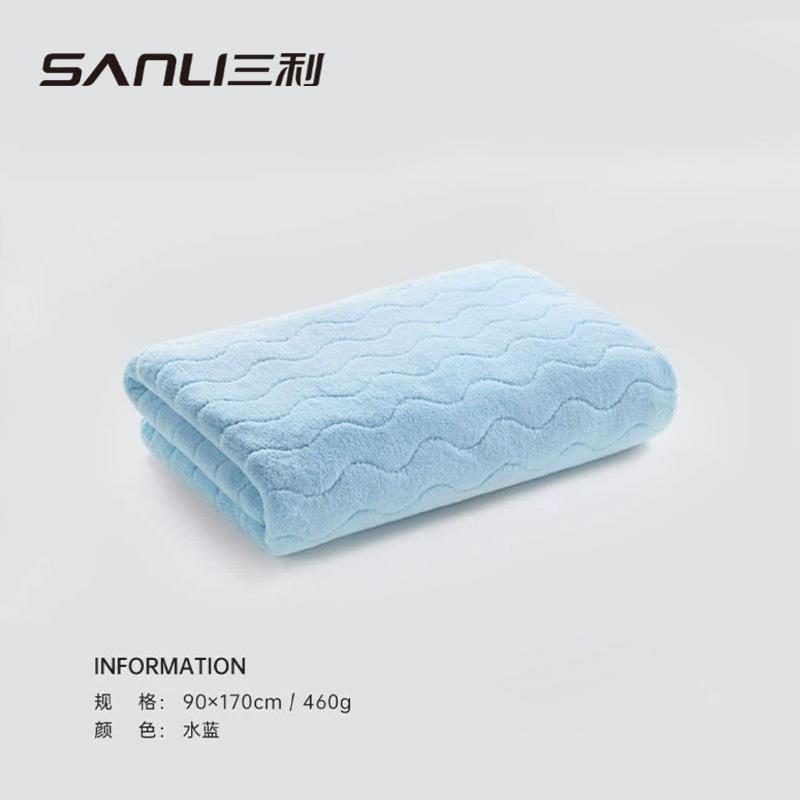

Towel Coral fleece microfiber large beauty and hair towel Adult water ripple bath towel 90*170 аква голубой