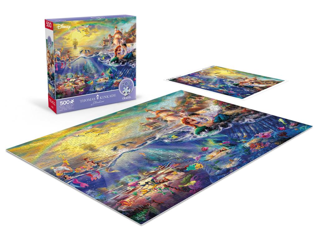 Ceaco Foil Puzzle Disney Thomas Kinkade The Little Mermaid 500 Piece Jigsaw Puzzle - - - - -