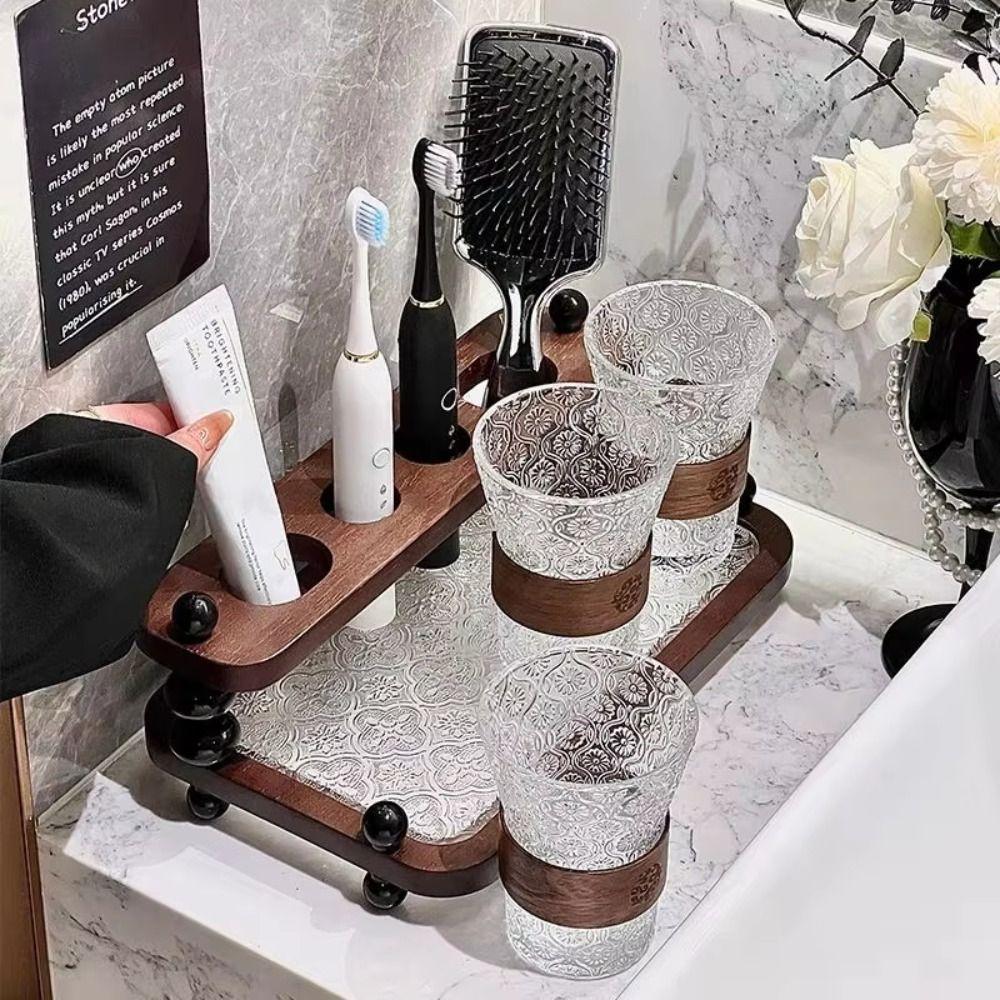 Save Space Functional Toothbrush Storage Rack Circular Arc Vintage Vintage Storage Rack Storage No Drilling Required