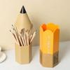 Pencil Shaped Storage Box Student Creative Pen Holder Desktop with Cover Dust-proof Stationery Pen Holder Makeup Brush Holder