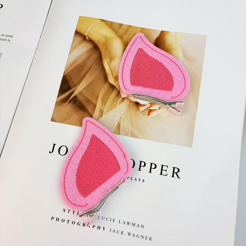 Mädchen Rosa Schweineohren Haarspangen - Niedliche Cartoon Tier Accessoires für Halloween Party & Cosplay