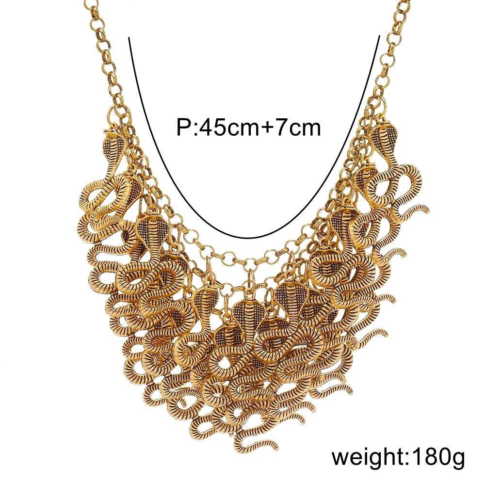 Punk Retro Multilayer Cobra Snake Shape Statement Necklace for Women Party Jewelry Accessories